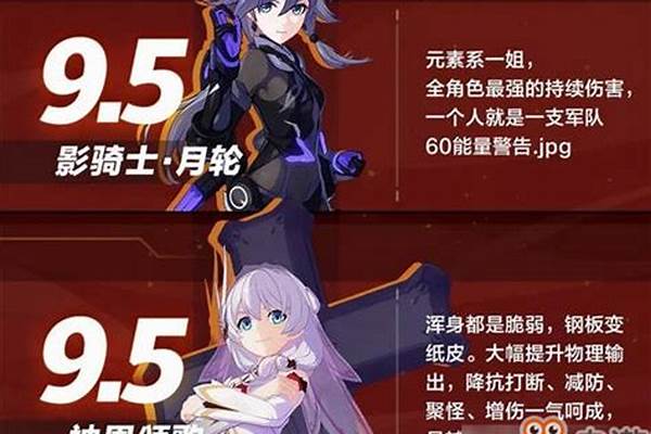 崩坏3女武神排行榜_崩坏学园3女武神综合排行，包括初始的